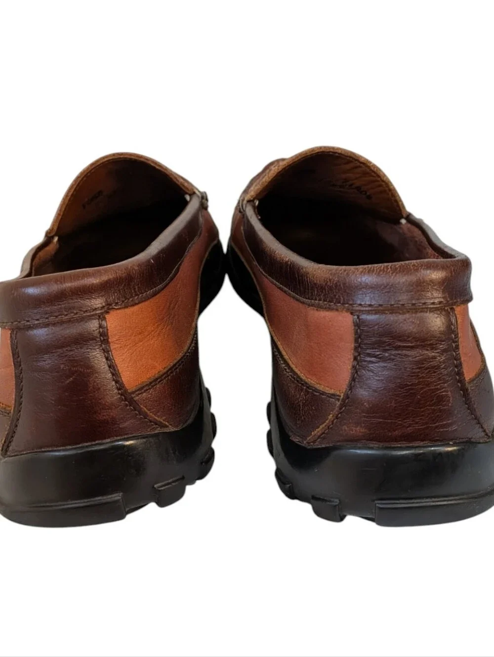 Allen Edmonds Two Tone Brown Boulder Venetian Driving Moccasin Loafer Size 10.5D
